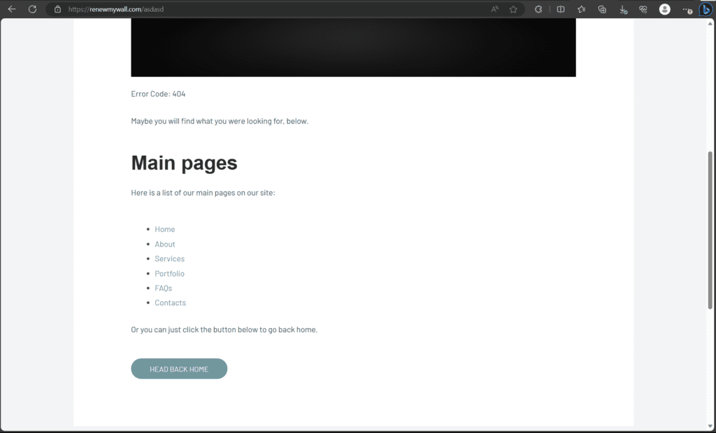 Error 404 Page RenewMyWall