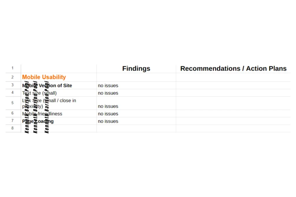 Mobile Usability Audit Template