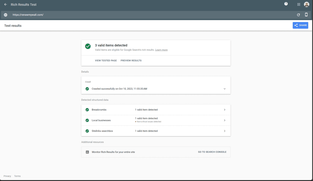 Schema Markups RenewMyWall