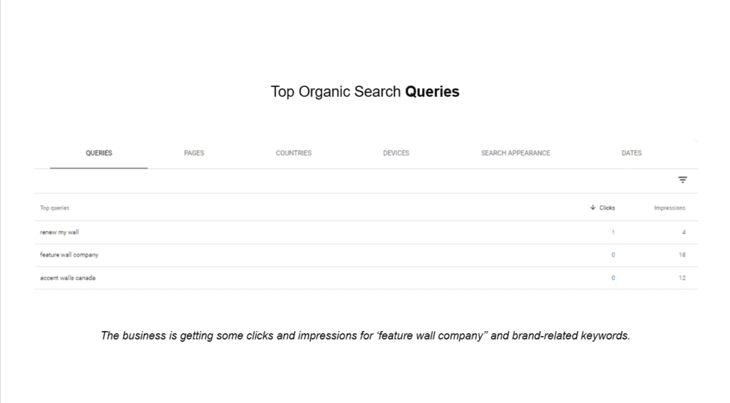 Top Organic Search Queries of RenewMyWall